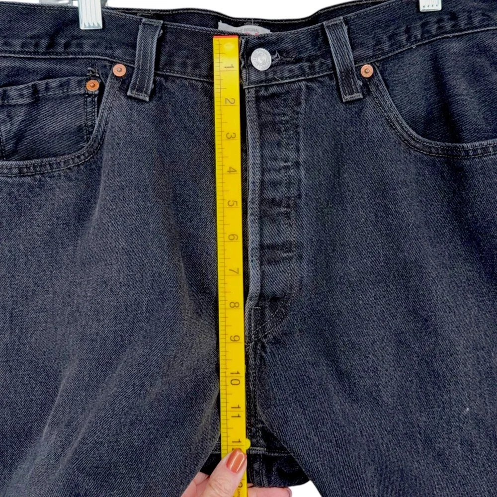Levi's 501 Mens Black Straight Leg‎ Button Fly Jeans W38 L34